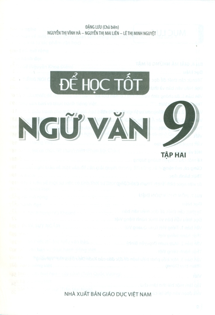 ĐỂ HỌC TỐT NGỮ VĂN LỚP 9 - TẬP 2 (Kết nối tri thức với cuộc sống)